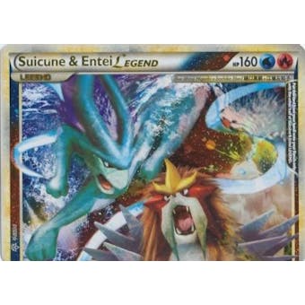 Pokemon HS Unleashed Single Suicune & Entei Legend (Top) - MODERATE PLAY (MP)