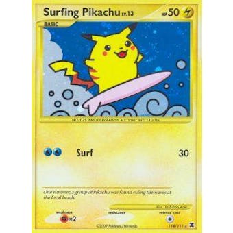 Pokemon Platinum Rising Rivals Single Surfing Pikachu 114/111 - SLIGHT PLAY (SP)