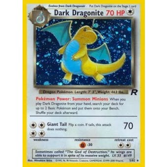 Pokemon Team Rocket Single Dark Dragonite 5/82 - MODERATE PLAY (MP)