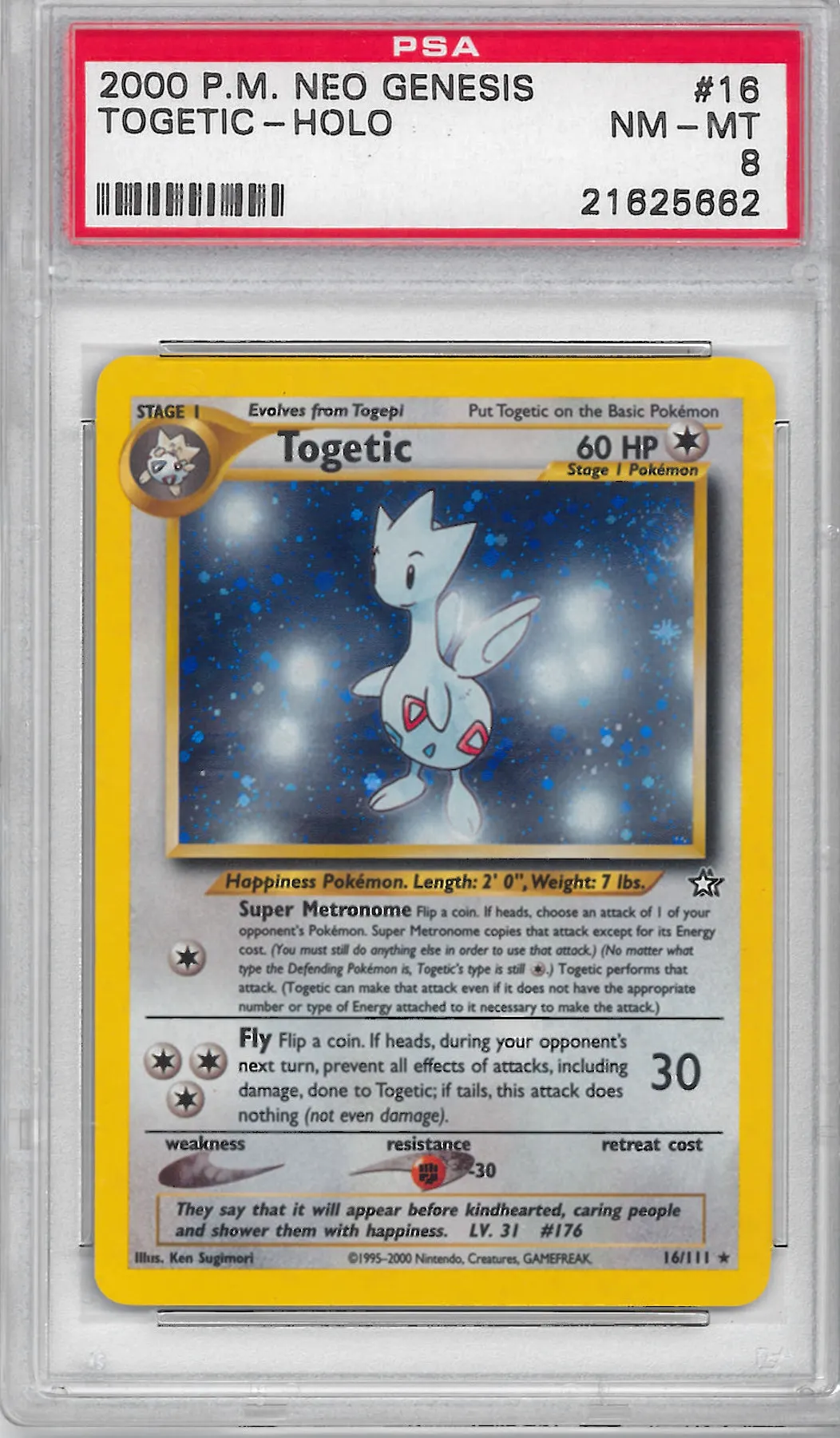 Pokemon Neo Genesis Single Togetic 16/111 - PSA 8 - *21625662* | DA