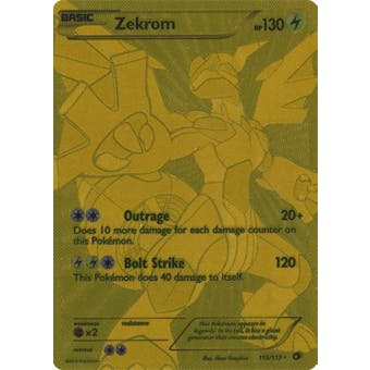 Pokemon BW Legendary Treasures Single Zekrom 115/113 Ultra Rare - MODERATE PLAY (MP)