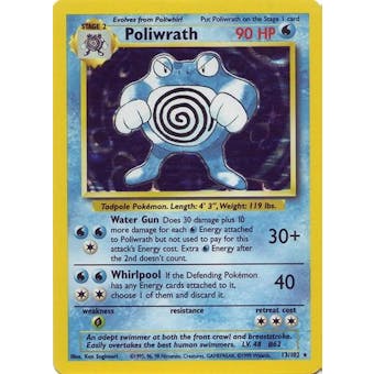 Pokemon Base Set 1 Single Poliwrath 13/102 - LIGHT PLAY