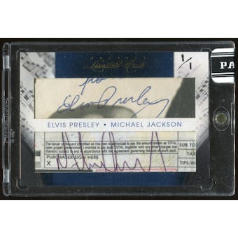 2011 Donruss Limited Cuts Elvis Presley / Michael Jackson Dual Cut Signature Card #33 #1/1