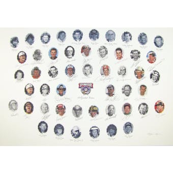 NASCAR 50TH Anniversary Autographed Lithograph - 50th Anniversary Edition - 34 Signatures with Dale Earnhardt