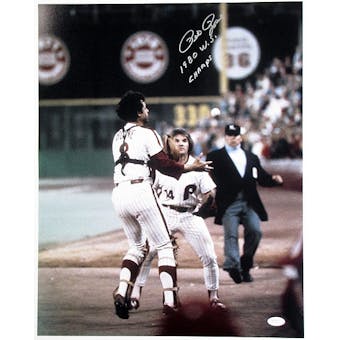 Pete Rose Autographed 16x20 Photo "1980 W.S. Champs" (JSA COA) (B)