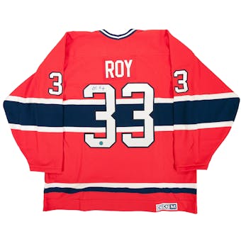 Patrick Roy Autographed Montreal Canadiens Red Jersey (AJ's Sportsworld COA)