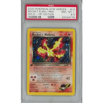 Pokemon Gym Heroes 1st Edition Rocket's Moltres 12/132 PSA 8.5