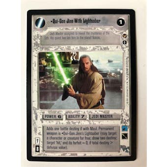 Decipher Star Wars Theed Palace CCG Qui-Gon Jinn with Lightsaber SLIGHT PLAY (SP)