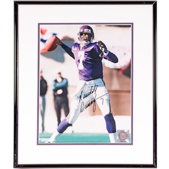 Randall Cunningham Autographed Minnesota Vikings Framed 8x10 Photo (Mounted Memories)