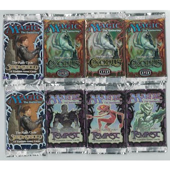 Magic the Gathering Rath Cycle Block 8x Booster Pack LOT - Stronghold Tempest and Exodus