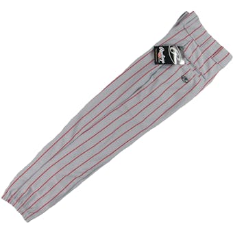Rawlings Baseball Pants - Gray/Red Pinstripe (Adult XS)