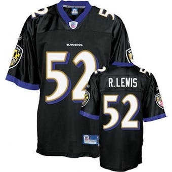 Ray Lewis #52 Baltimore Ravens Black Premier Jersey (Adult XXL)