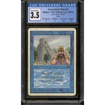 Magic the Gathering Unlimited Ancestral Recall CGC 3.5 MP/HP
