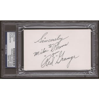 Red Grange Autograph (Index Card) PSA/DNA Certified *7766