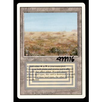 Magic the Gathering 3rd Ed (Revised) Scrubland LIGHTLY PLAYED (LP) Artist Signed