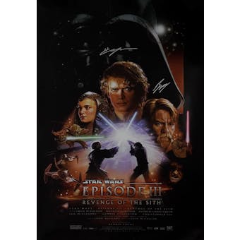 Star Wars Episode III 27x40 Movie Poster Autographed by Ewan McGregor & Hayden Christensen Beckett