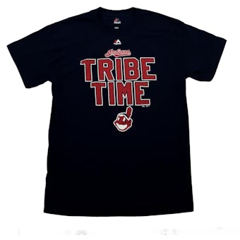 Cleveland Indians Majestic Navy Highlight Maker Slogan Tee Shirt (Adult M)