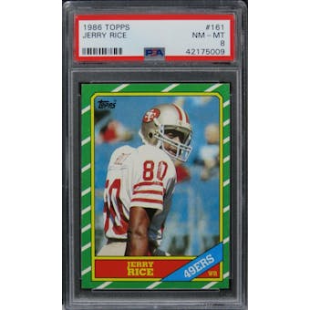 1986 Topps Jerry Rice PSA 8 card #161
