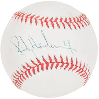 Rickey Henderson Autographed Rawlings National League Baseball (JSA COA)