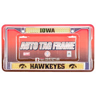 Rico Tag Iowa Hawkeyes Domed Chrome License Plate Frame