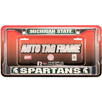 Rico Tag Michigan State Spartans Domed Chrome License Plate Frame