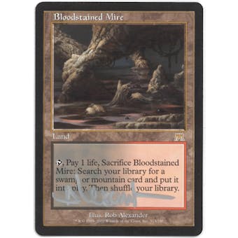 Magic the Gathering Onslaught Single Bloodstained Mire ARTIST SIGNED - SLIGHT PLAY (SP)
