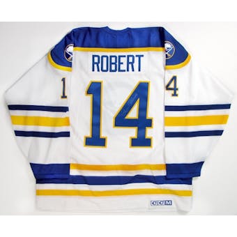 Rene Robert Autographed Buffalo Sabres XL White Throwback Hockey Jersey