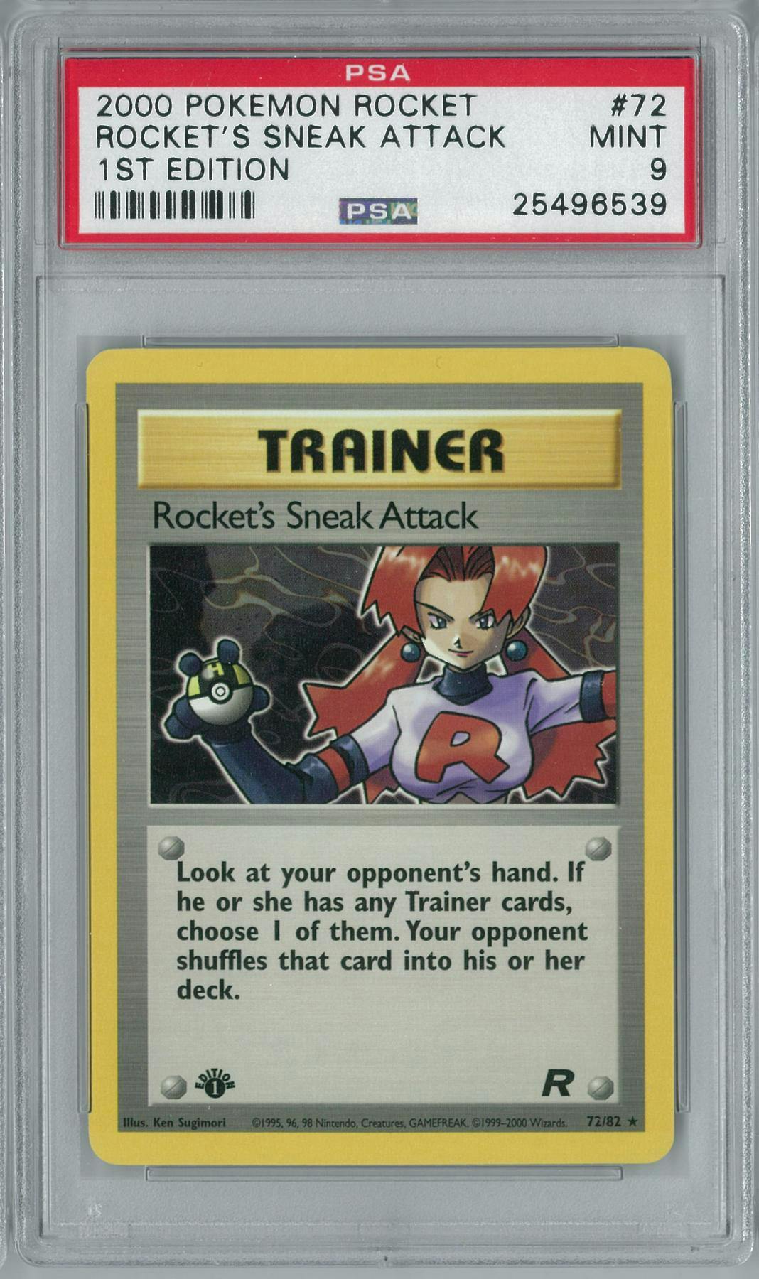 Pokemon Team Rocket 1st Edition Rockets Sneak Attack 7282 Psa 9 Da Card World 