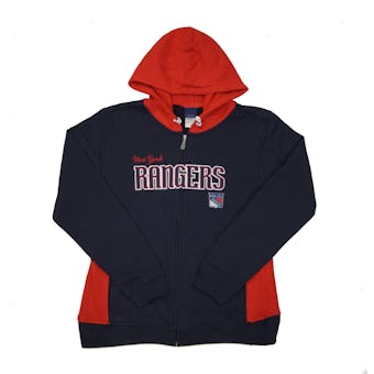 New York Rangers Reebok Navy & Red Full Zip Fleece Hoodie (Womens XL)