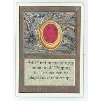 Magic the Gathering Unlimited Single Mox Ruby - MODERATE PLAY plus (MP+)
