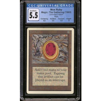 Magic the Gathering Unlimited Mox Ruby CGC 5.5 MP