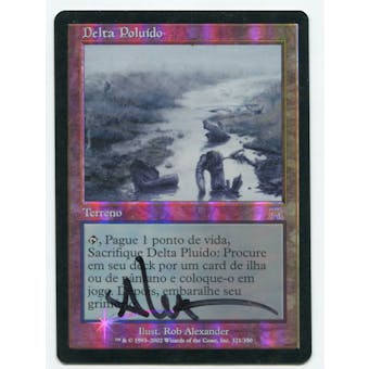 Magic the Gathering Onslaught Single Polluted Delta PORTUGUESE ARITST SIGNED FOIL - (MP)