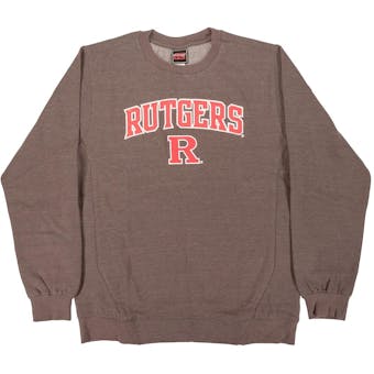 Rutgers Scarlet Knights Genuine Stuff Charcoal Grey Fleece Crew Sweatshirt (Adult L)