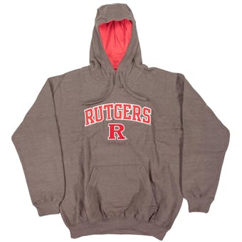Rutgers Scarlet Knights Genuine Stuff Charcoal Grey Fleece Hoodie (Adult S)