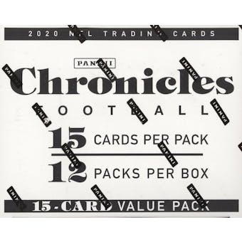 2020 Panini Chronicles Football Jumbo Value 12-Pack Box