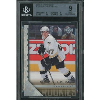 2005/06 Upper Deck Young Gun Sidney Crosby BGS 9 card #201
