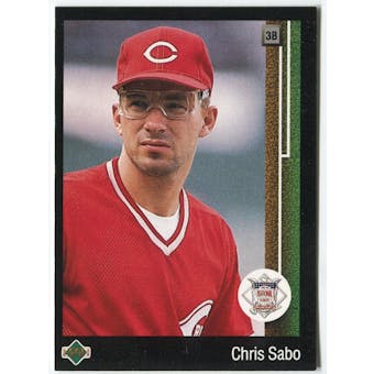 1989 Upper Deck Chris Sabo Cincinnati Reds Blank Back Black Border Proof