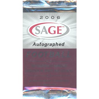 2006 Sage Autographed Football Hobby Pack (Reed Buy)
