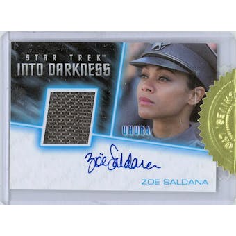 Star Trek Into Darkness Zoe Saldana Autographed Costume Card