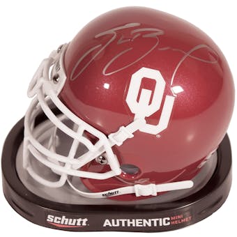 Sam Bradford Autographed Oklahoma Sooners Schutt Mini Helmet (Press Pass)