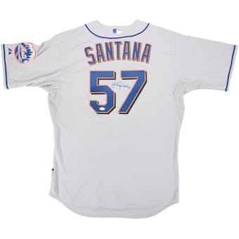 Johan Santana Autographed New York Mets Baseball Jersey (JSA)
