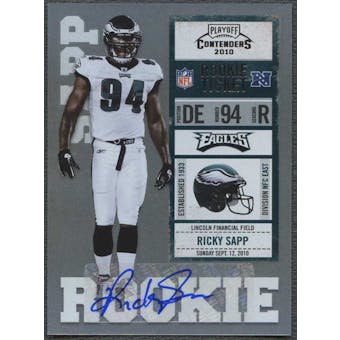 2010 Playoff Contenders #180 Ricky Sapp Rookie Autograph