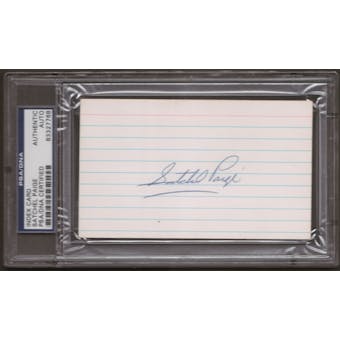 Satchel Paige Autograph (Index Card) PSA/DNA Certified *7768