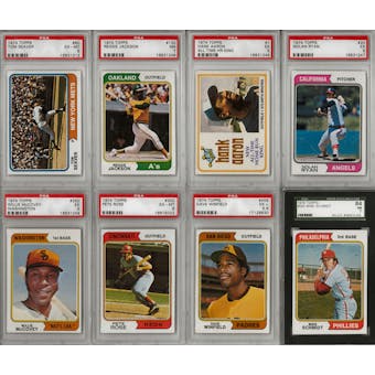1974 Topps Baseball Complete Set With 8 Graded Cards (EX-MT+)