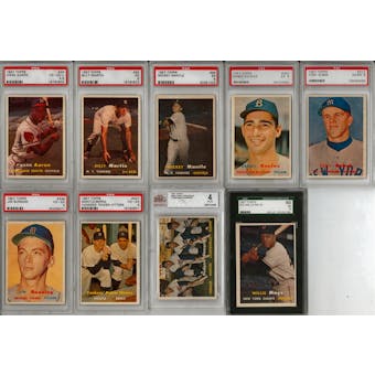 1957 Topps Baseball Complete Set With 9 Graded Cards (VG-EX)