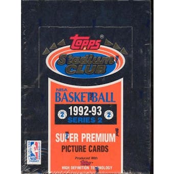 1992/93 Topps Stadium Club Series 2 Basketball Hobby Box