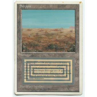 Magic the Gathering Revised Edition ITALIAN WHITE BORDER Single Scrubland - MODERATE PLAY (MP)