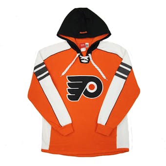Philadelphia Flyers Reebok Orange Lace Up Fleece Jersey Hoodie (Adult M)