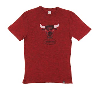 Chicago Bulls Majestic Heather Red Hours and Hours Dual Blend Tee Shirt (Adult M)