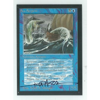 Magic the Gathering Beta Artist Proof Sea Serpent - SIGNED BY JEFF A. MENGES